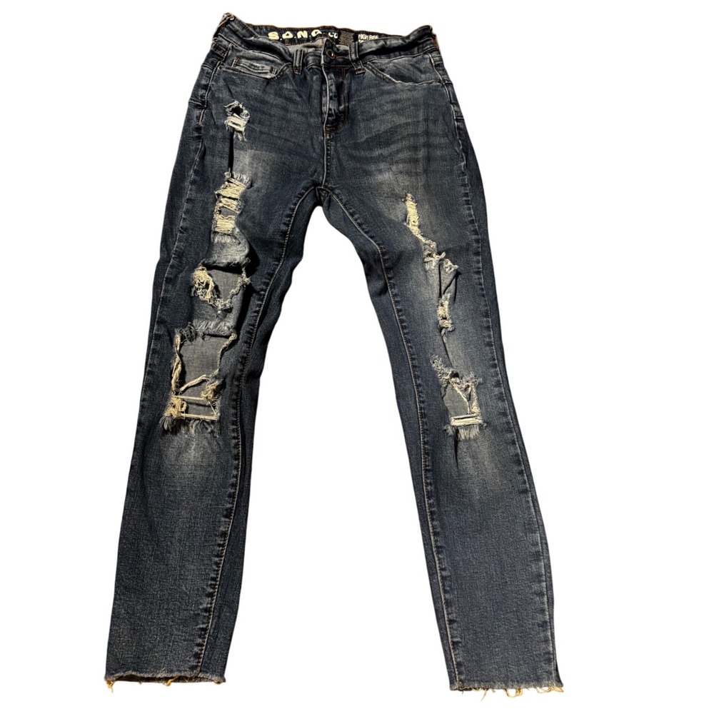 S.O.N.G. Curvy High‎ Rise Skinny Ankle Distressed Jeans - Women's Size 7/28